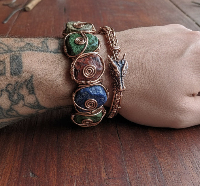 Wire Wrapped Copper Intention Bracelet
