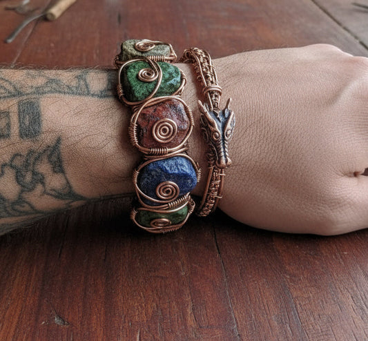 Wire Wrapped Copper Intention Bracelet
