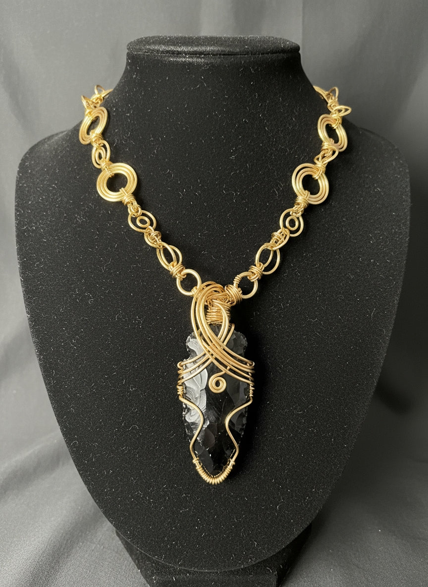 Custom Gold Non Tarnishing Arrowhead Necklace
