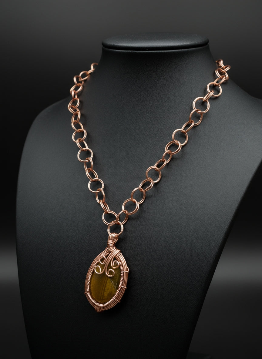 iamevibez Custom Tigers Eye & 2s Link Necklace