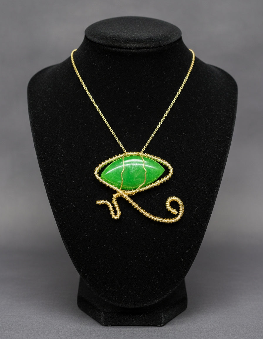 iamevibez Custom Non Tarnishing Gold Wire Wrapped 3rd Eye Pendant