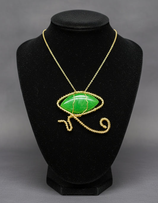 iamevibez Custom Non Tarnishing Gold Wire Wrapped 3rd Eye Pendant