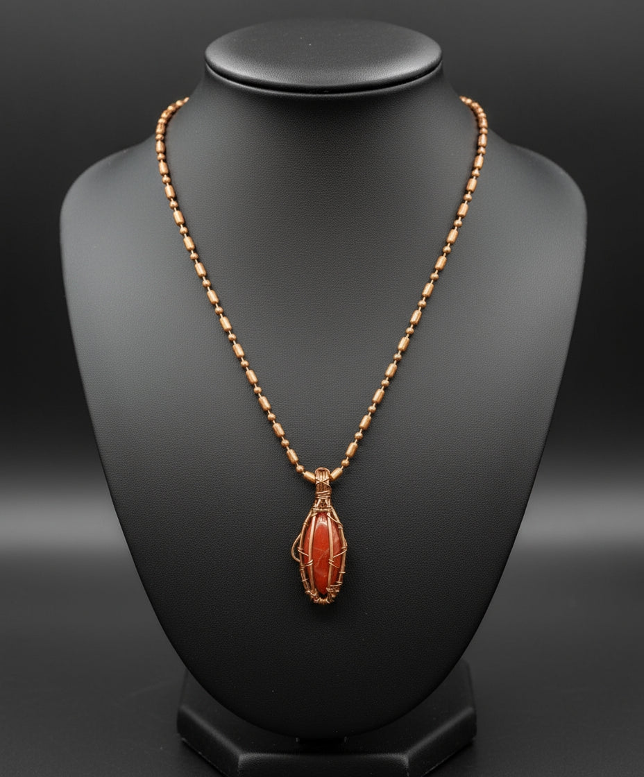 iamevibez Custom Wire Wrapped Red Coral Necklace