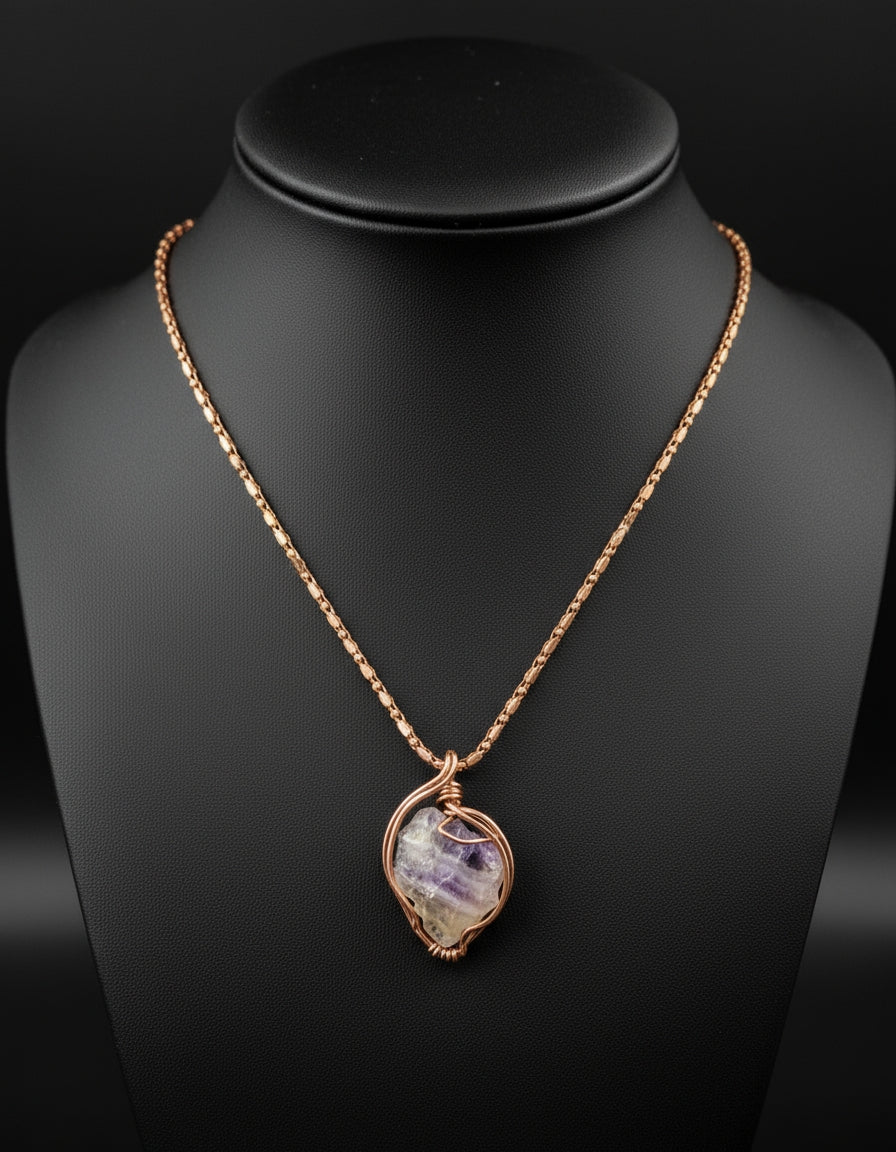 Custom iamevibez Wire Wrapped Amethyst point Necklace