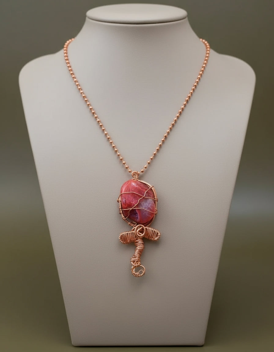 iamevibez Wire Wrapped Copper/Carnelian Pendant