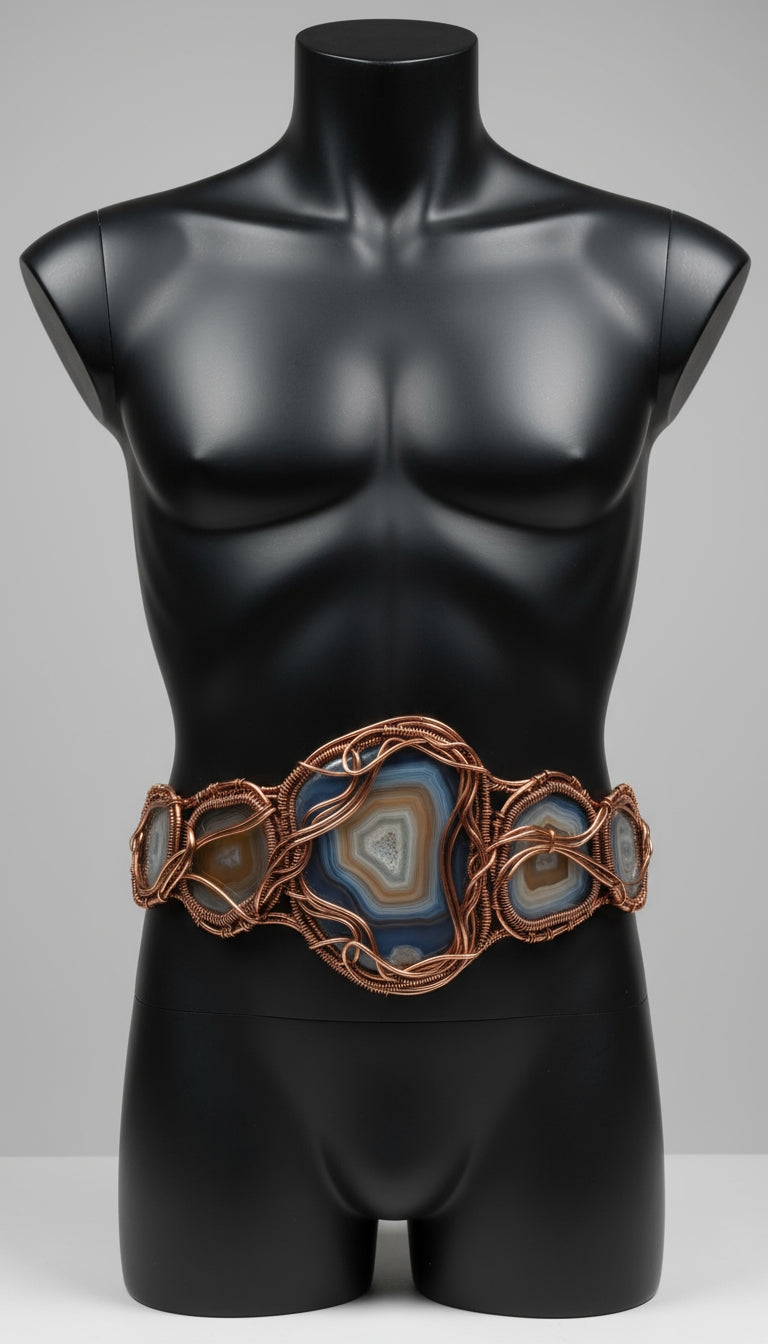 iamevibez Custom Wire Wrapped Agate Plate Belt Design # 1