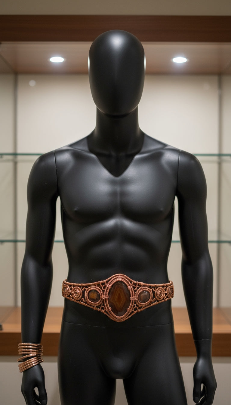 iamevibez Custom Wire Wrapped Agate Plate Belt Design # 2