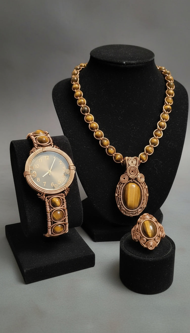Wire Wrapped Tigers Eye Set #3