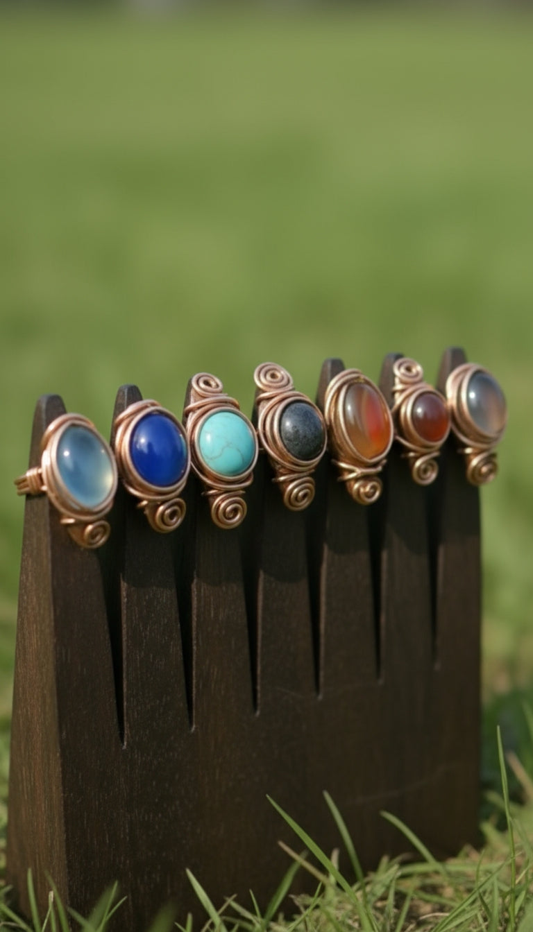 iamevibez Custom Wire Wrapped Agate Ring