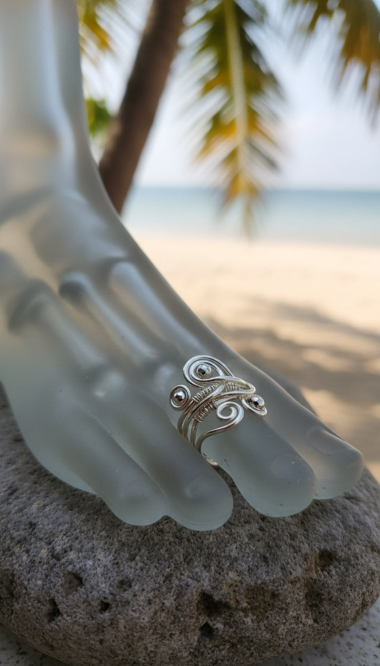 Non Tarnishing silver Wire Wrapped Toe Ring