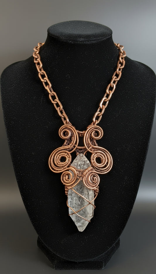 iamevibez Custom Wire Wrapped Clear Quartz Point Necklace