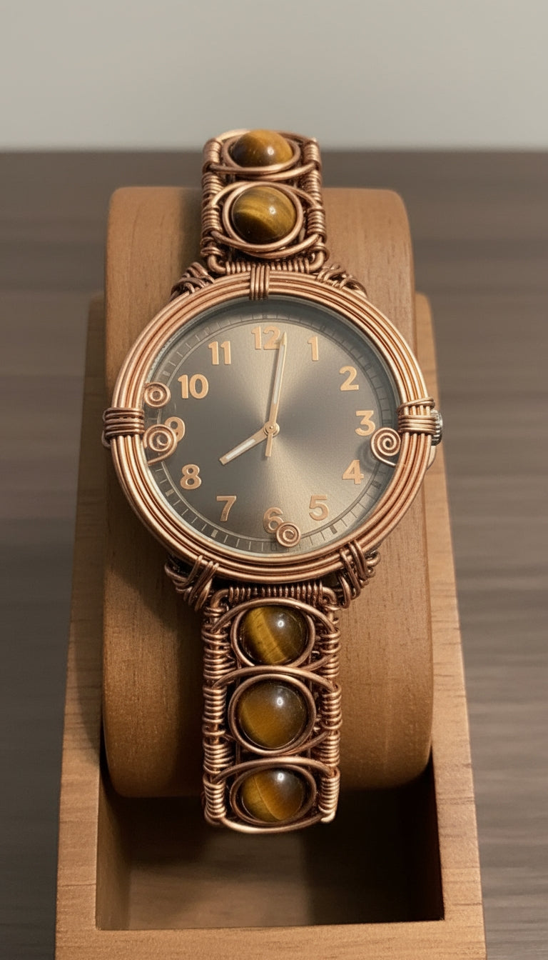 Wire Wrapped Tigers Eye Bracelet Design #2