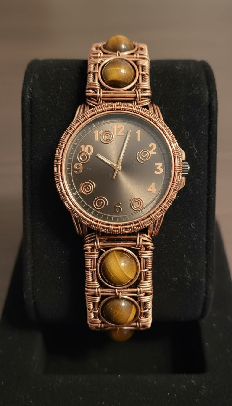 Wire Wrapped Tigers Eye Watch