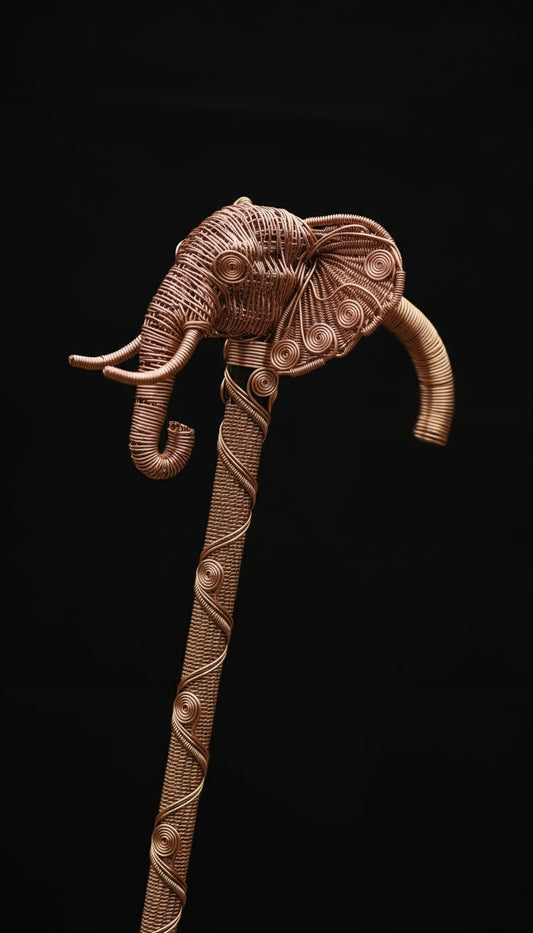 Custom Copper Wire Wrapped Elephant Cane