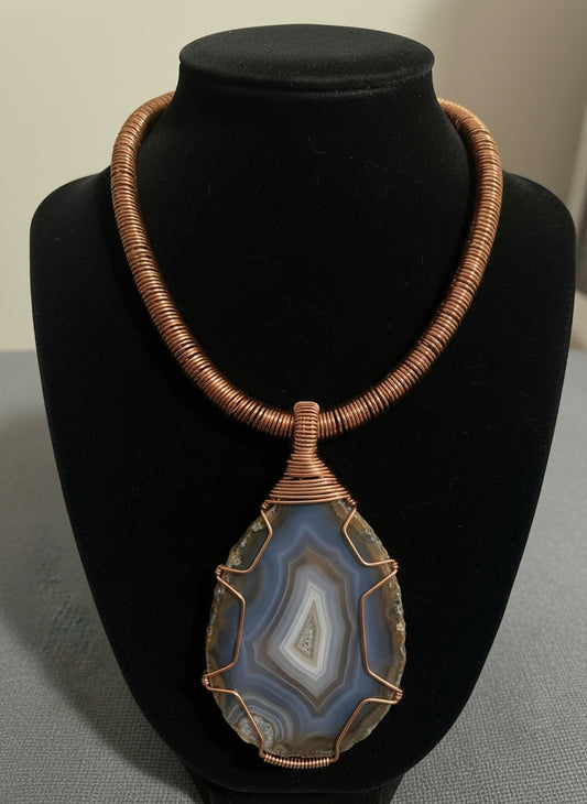 Wire Wrapped Agate Choker/Necklace