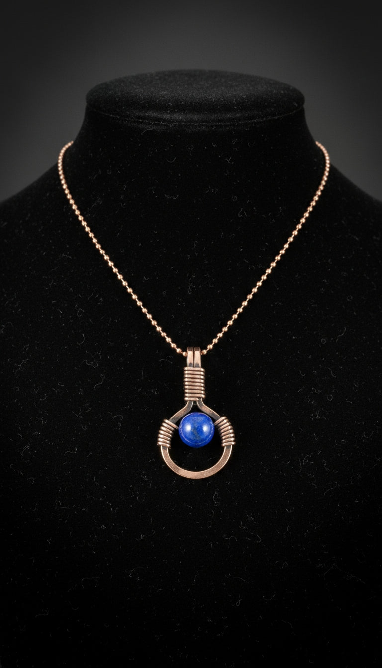 Wire Wrapped Small 8mm Crystal Necklace