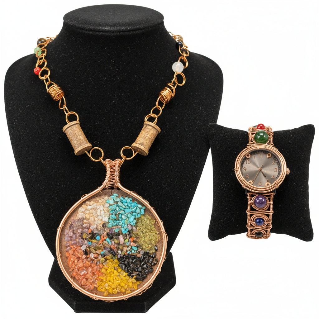 Custom Name Chakra Necklace And Watch Set