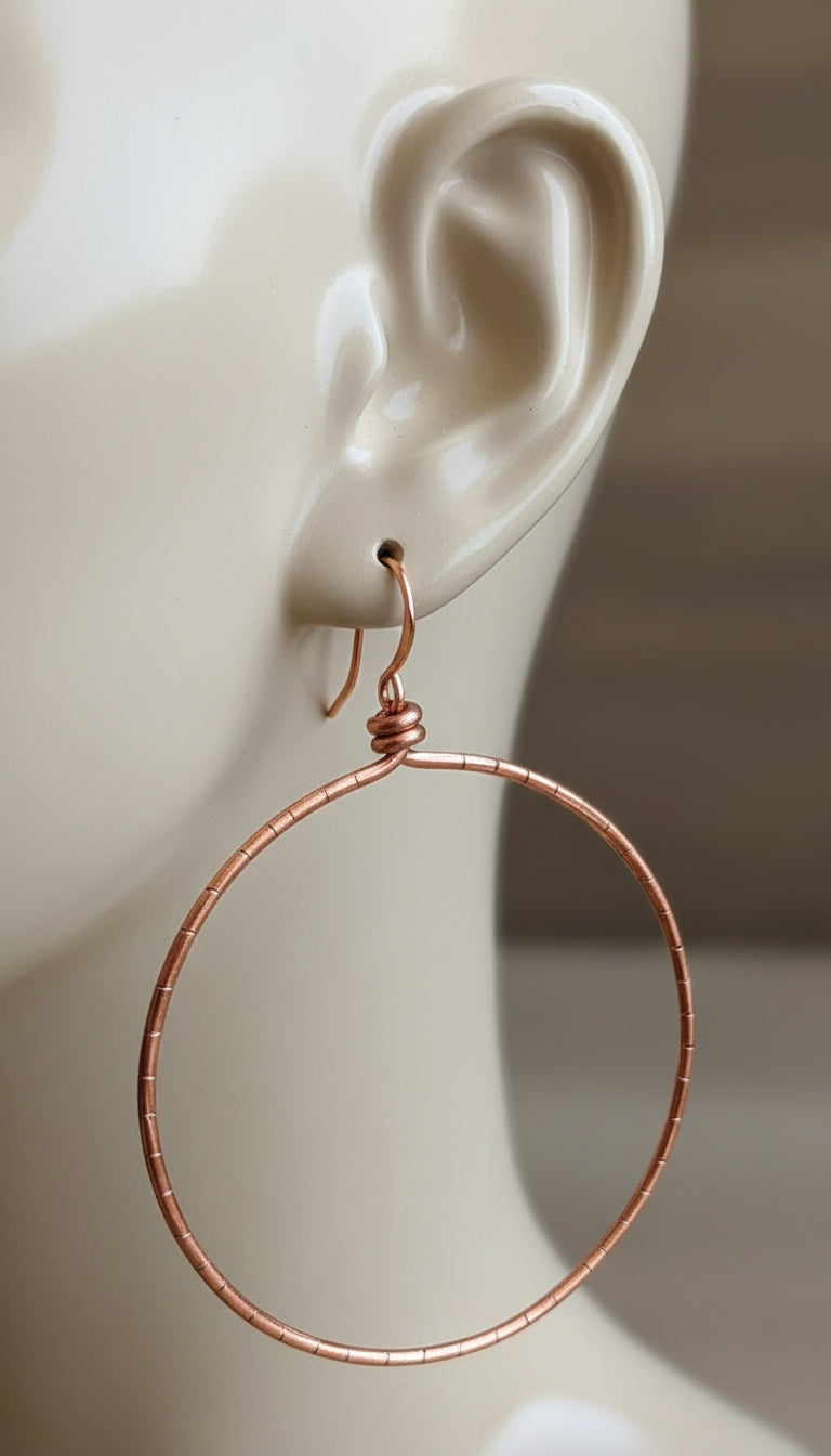 Custom .999 Copper Medium Hoop Earrings