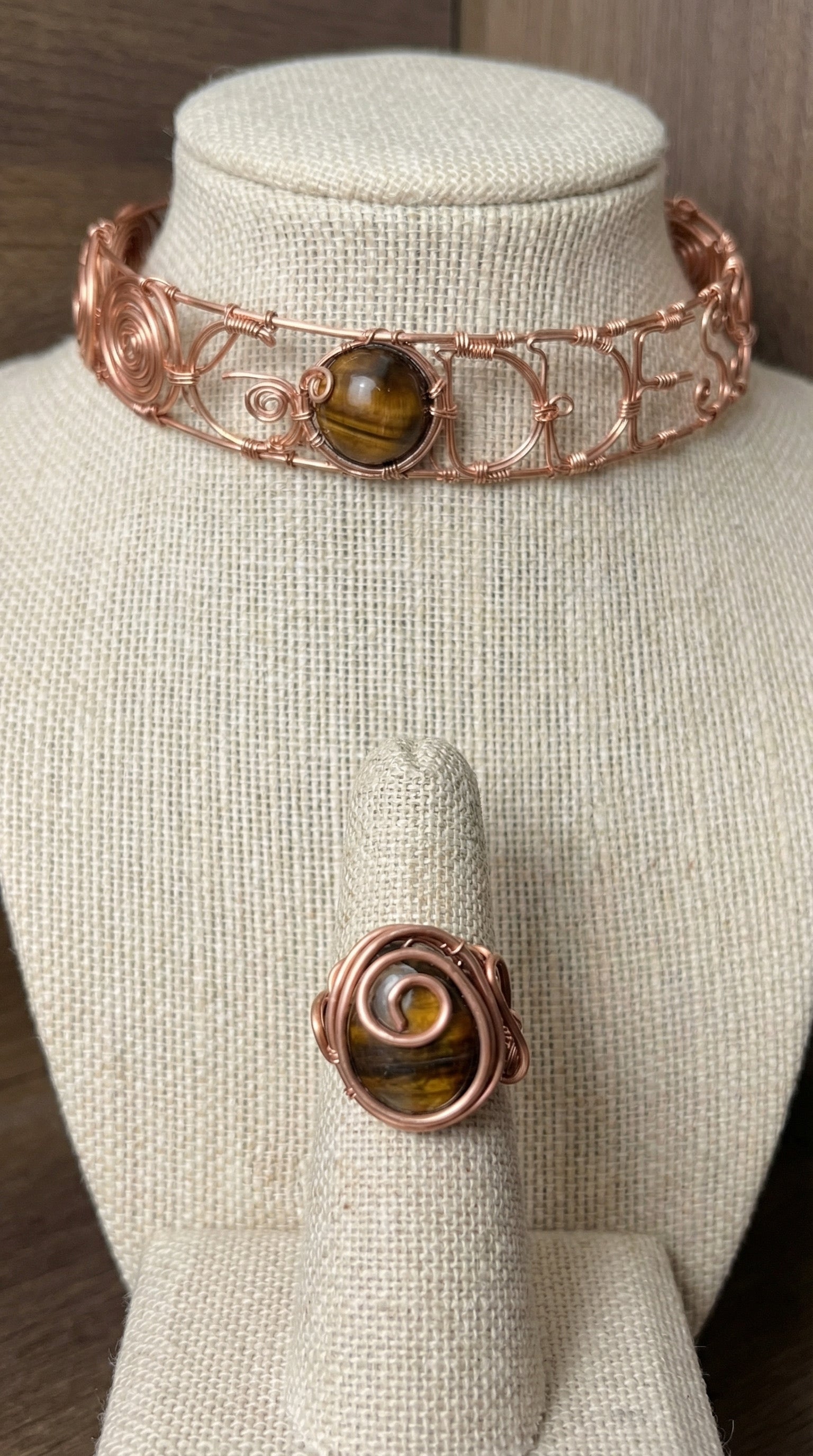 Custom Wire Wrapped Goddess Choker W/Stone