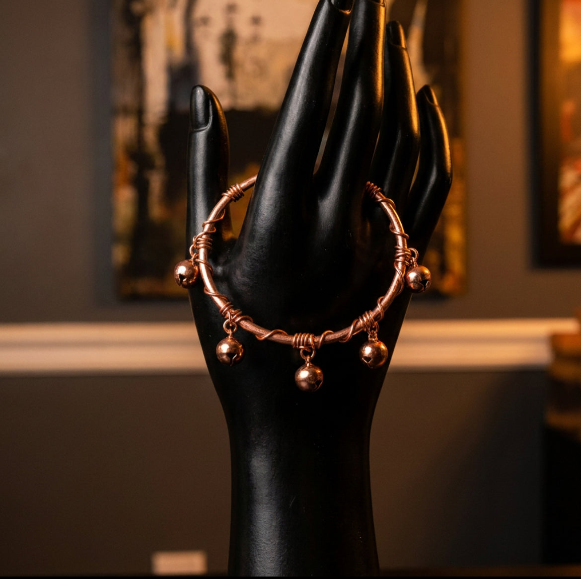 Copper Bracelet With Bells
