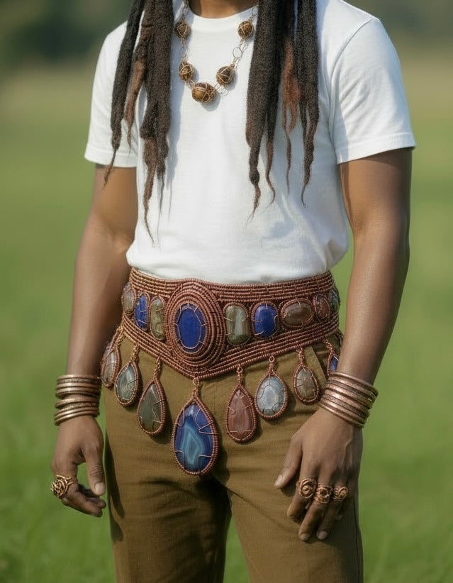 iamevibez Custom Wire Wrapped Mix Agate belt #4