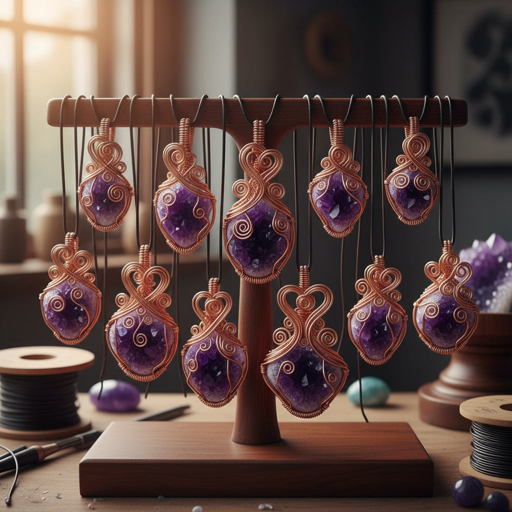 iamevibez Custom Wire Wrapped Amethyst Necklace Design #5