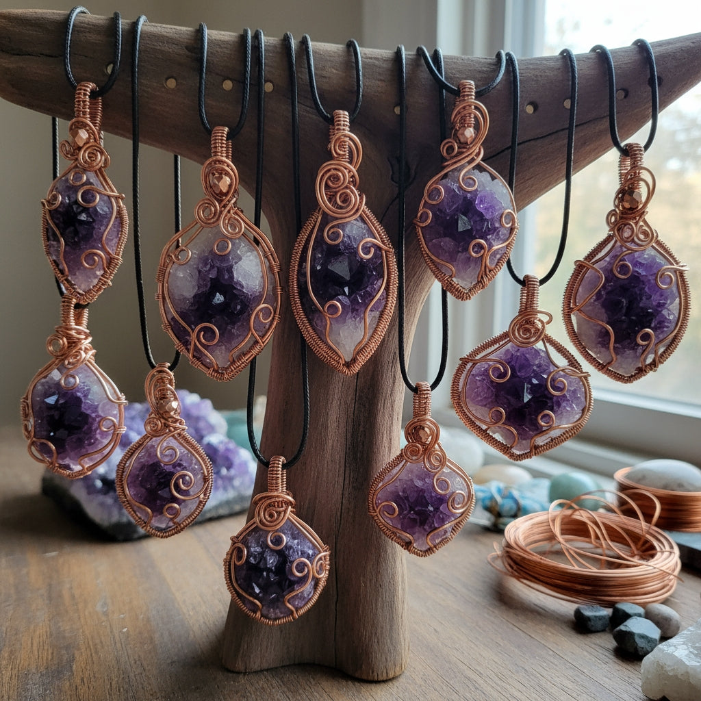 iamevibez Custom Wire Wrapped Amethyst Necklace Design #5