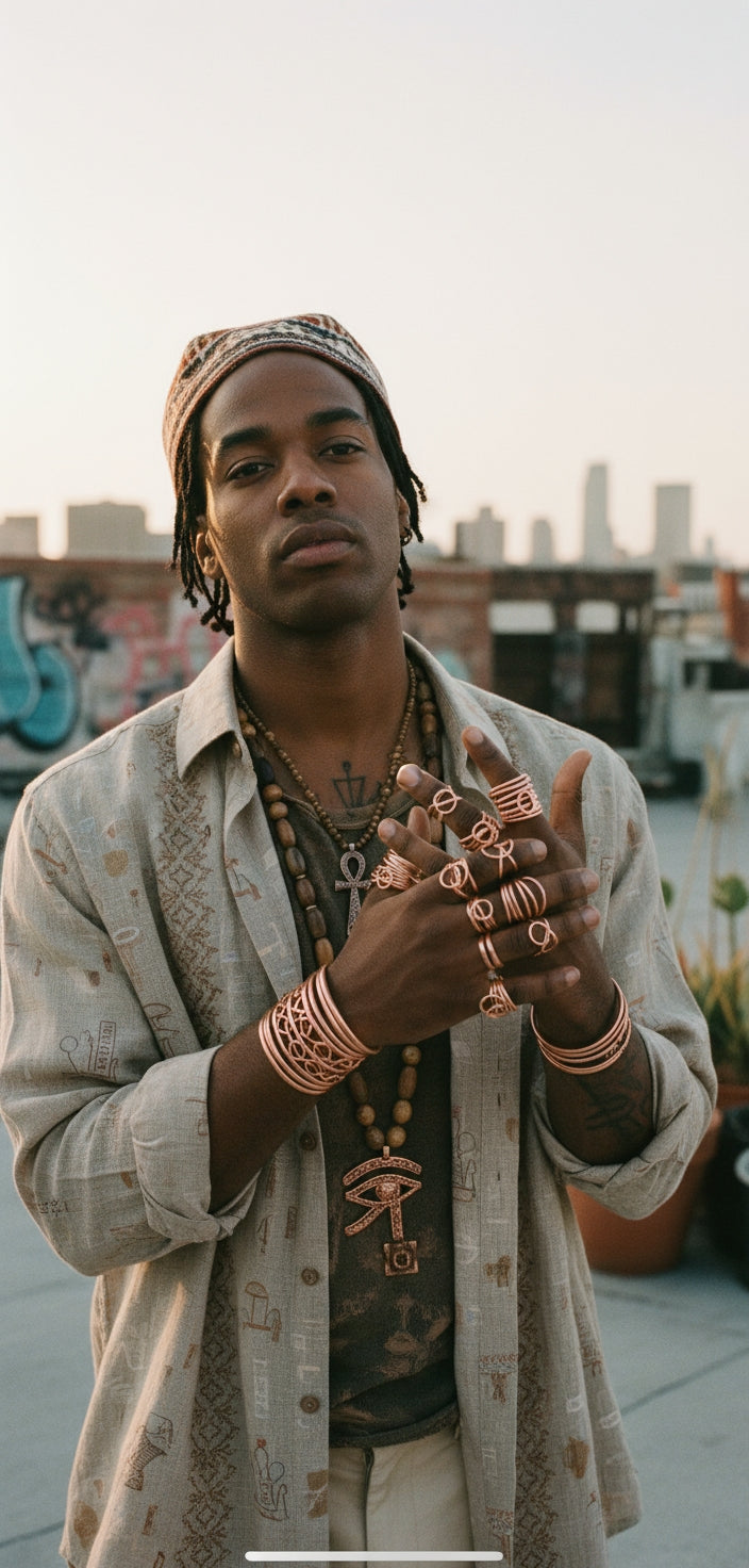 iamevibez Custom Stacked Ring And Bracelet Set