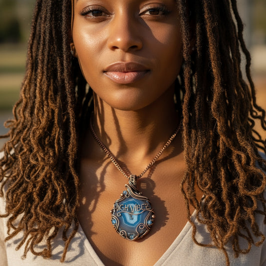 iamevibez wire wrapped High Vibez Agate Necklace Version 2