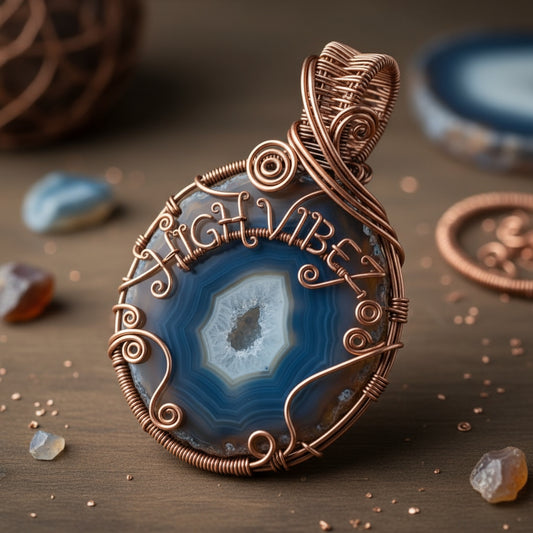iamevibez Wire Wrapped High Vibez Agate Necklace