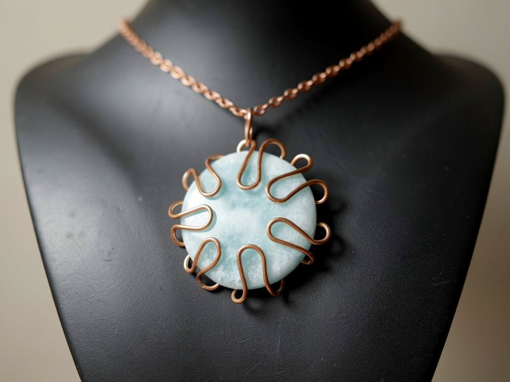 Wire Wrapped Round Crystal Necklace