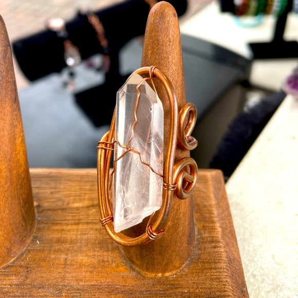 Clear Quartz Point Ring