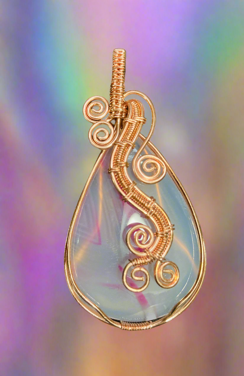 Custom Wire Wrapped Angel Quartz Crystal Pendant