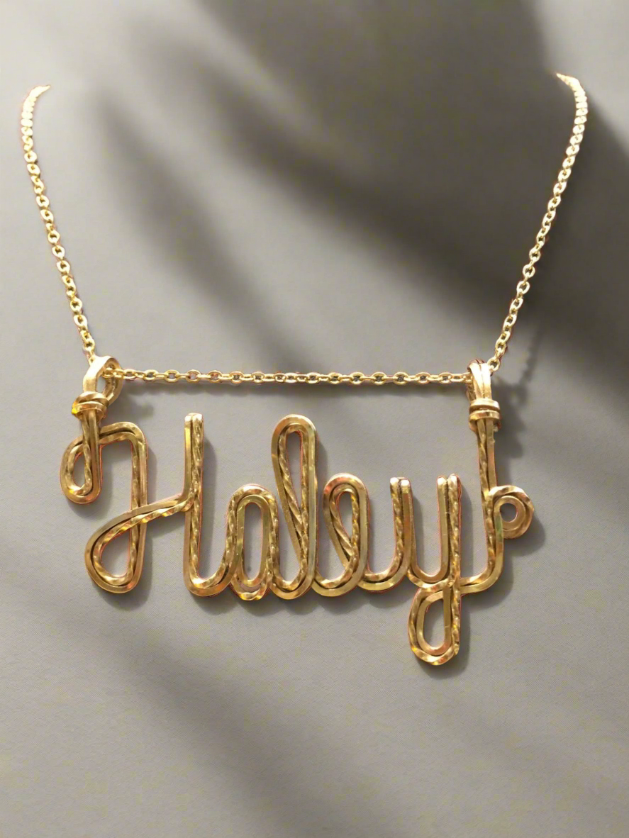 Chunky Wire Wrapped Custom Name Necklace