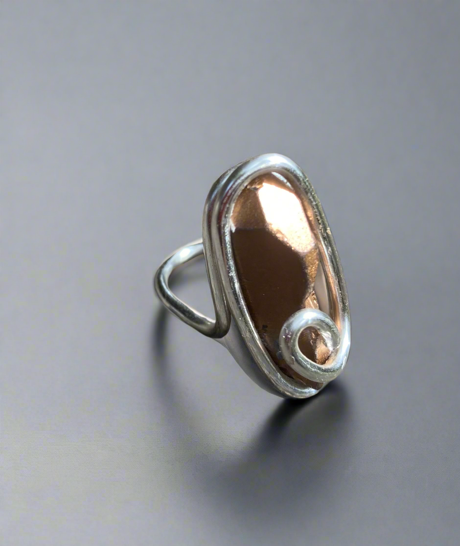 Yvng Gahd inspired Silver Plated Copper Quartz Ring