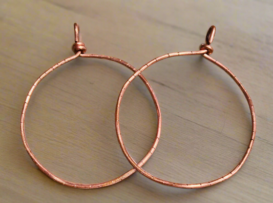 Custom .999 Copper Medium Hoop Earrings