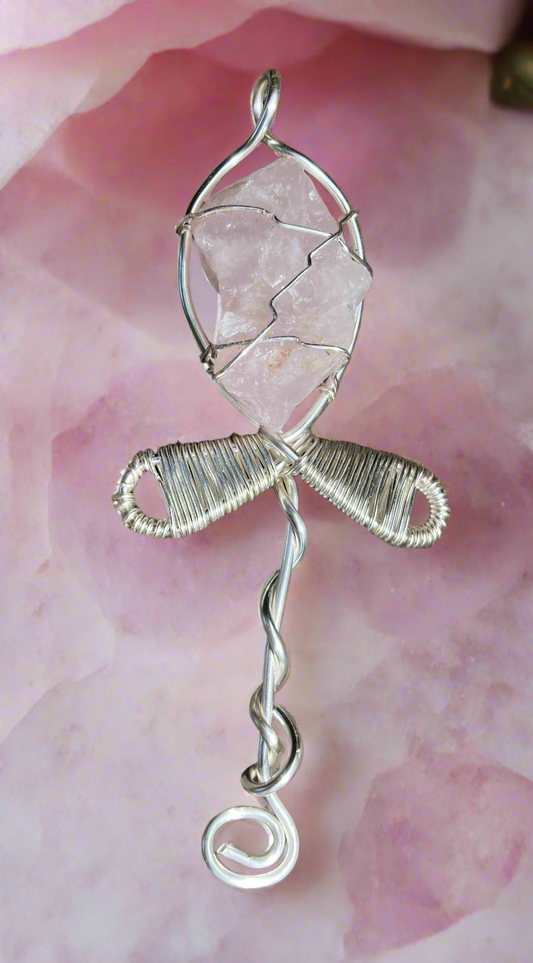 iamevibez Custom Stainless Steel Rose Quartz Necklace