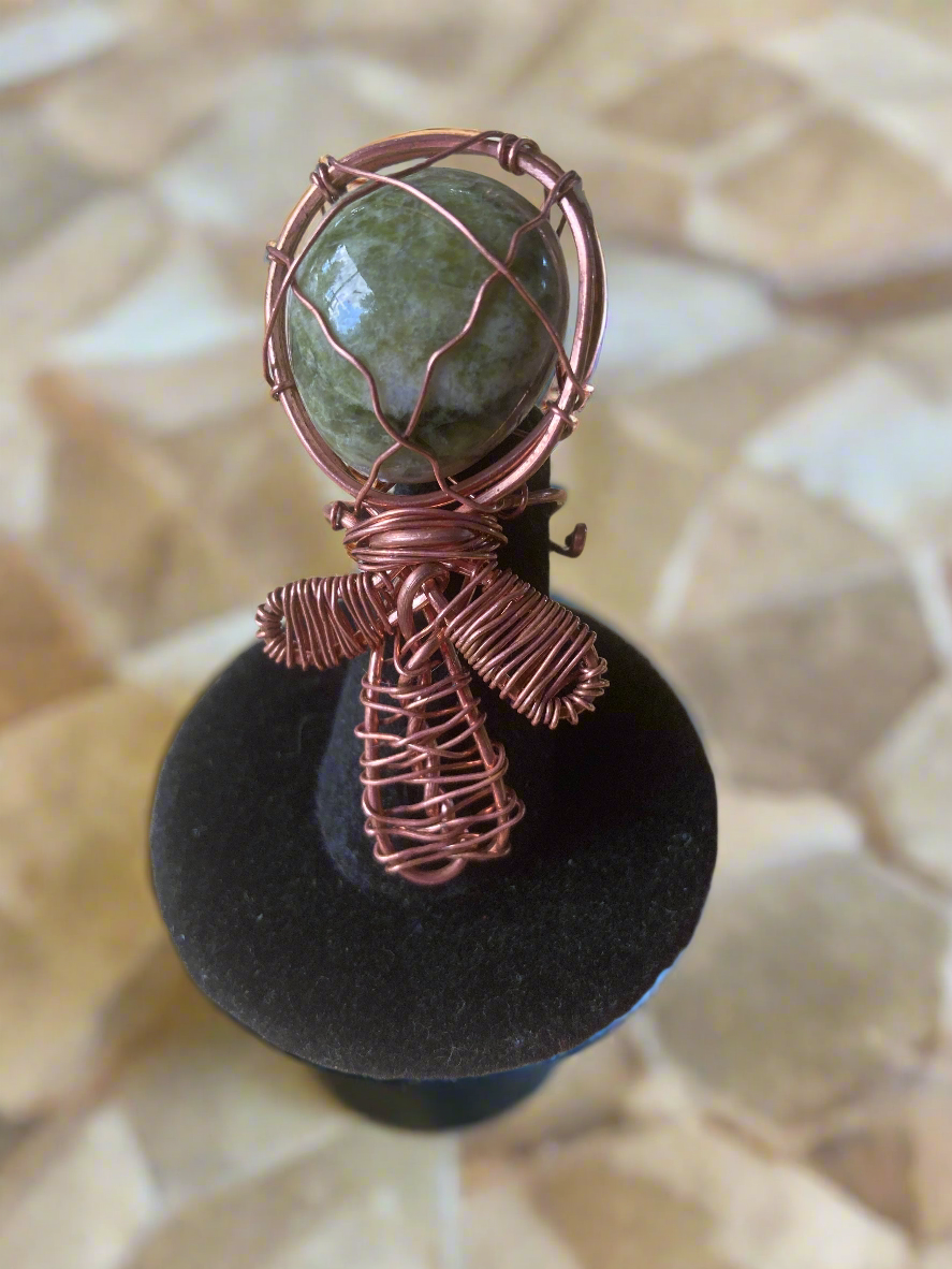 Vesuvianite Ankh Ring