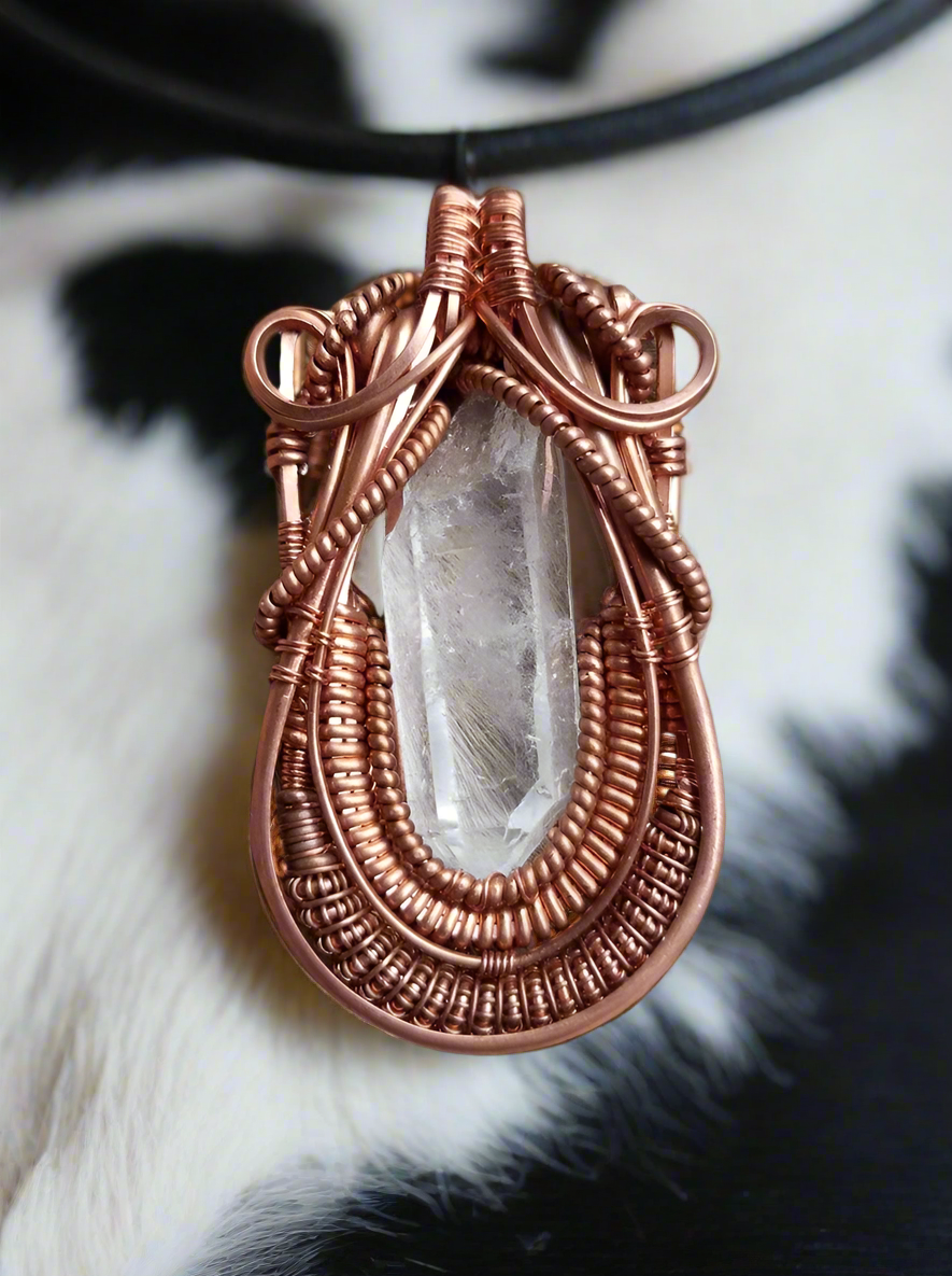 iamevibez Clear Quartz Wire Wrapped Pendant