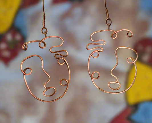 Copper Custom Wrapped "Love Songs" Earrings