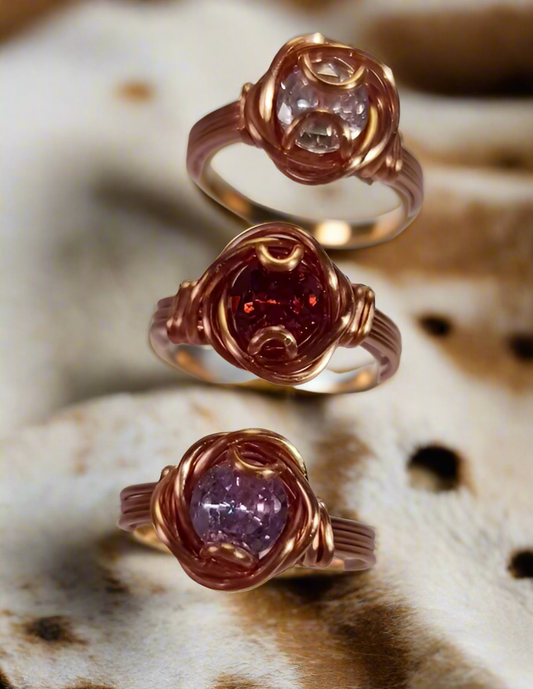 iamevibez Genuine wire Wrapped Gemstone Rings