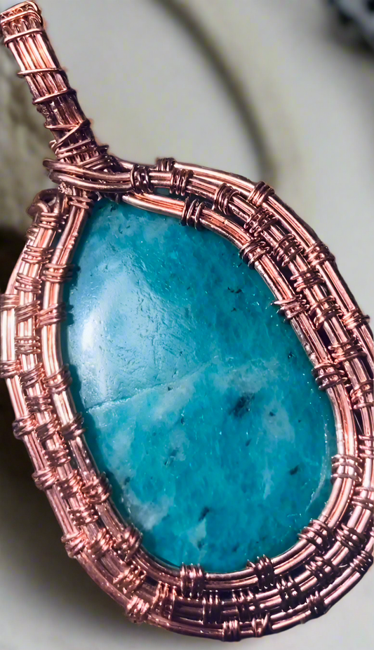 Amazonite Wire Wrapped Necklace