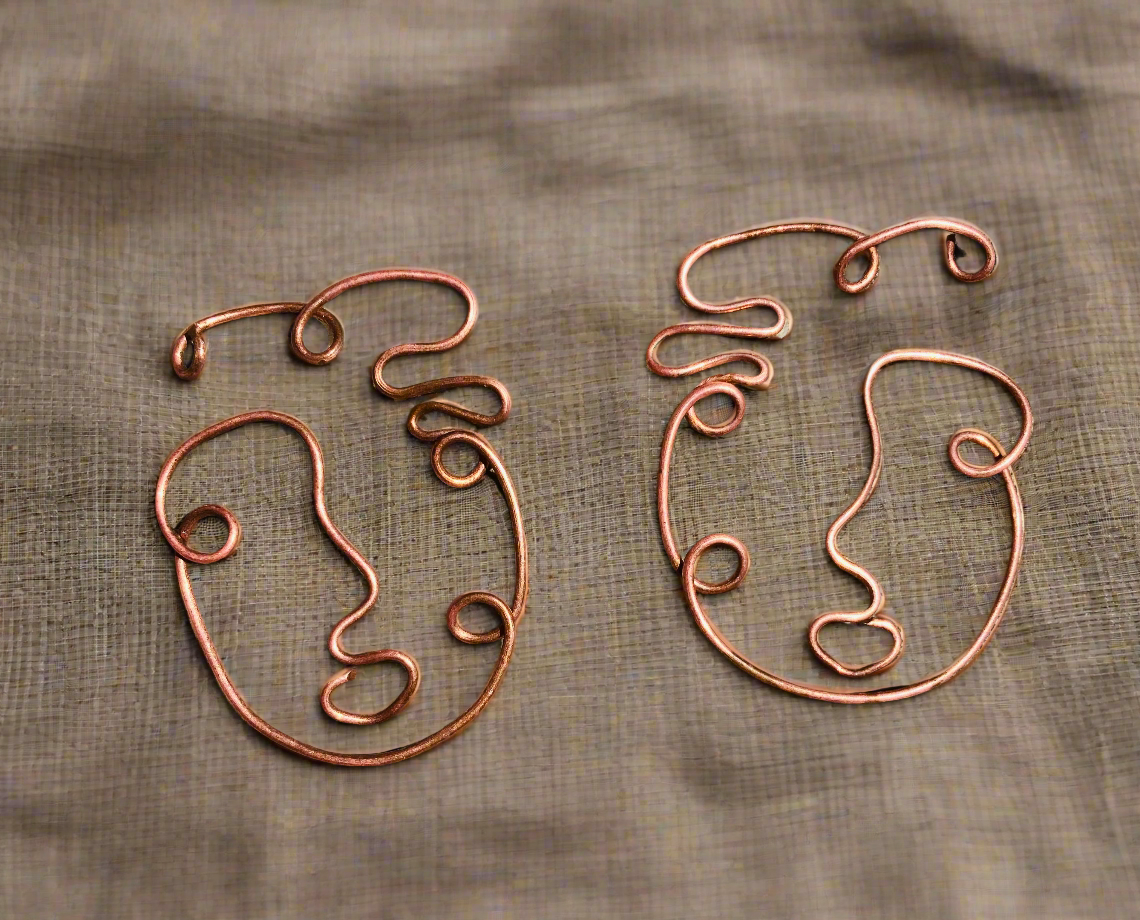 Copper Custom Wrapped "Love Songs" Earrings