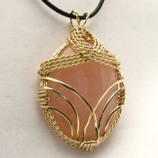 iamevibez 16K Gold Wire Wrapped Citrine Pendant