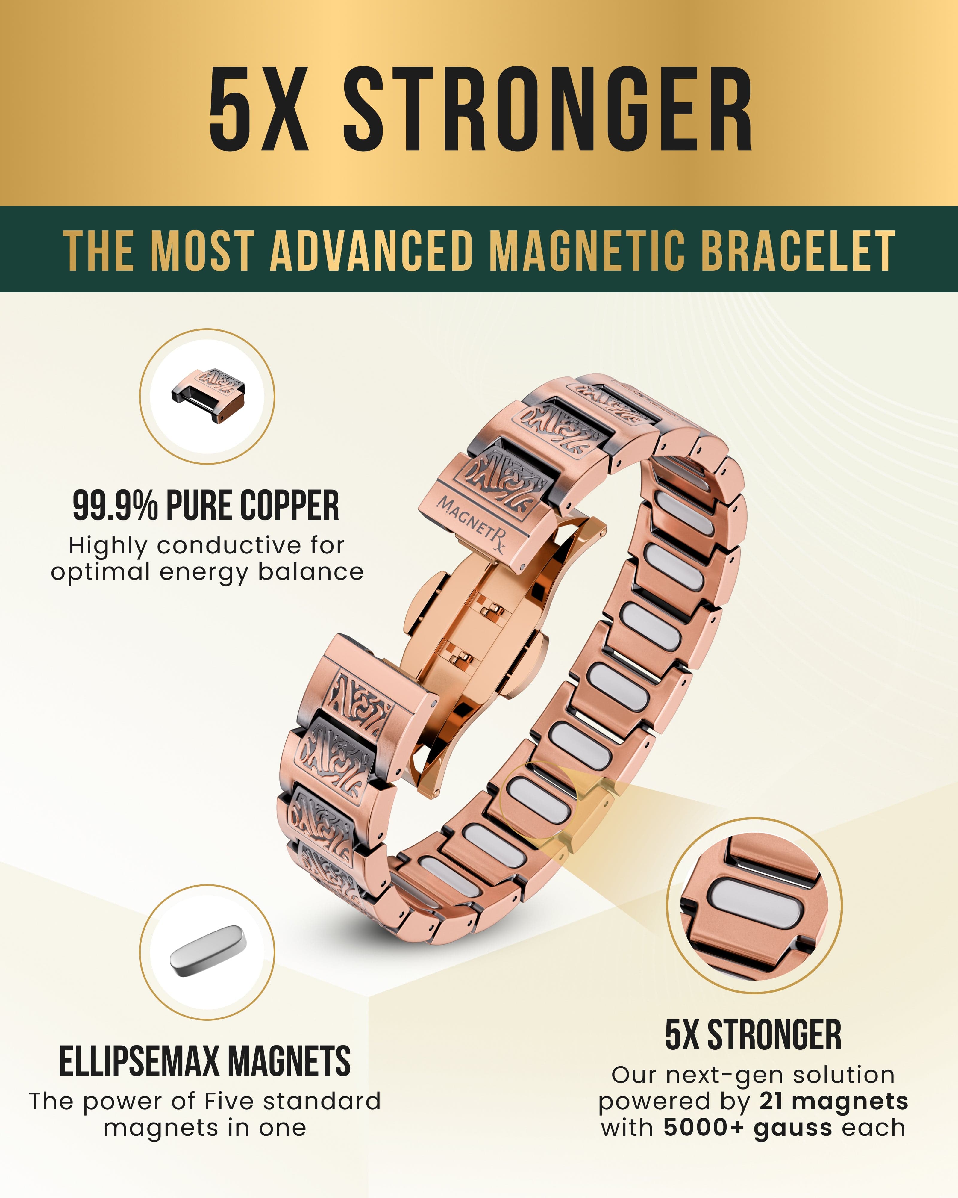 Magnetic Copper Bracelet for Men (Viking)