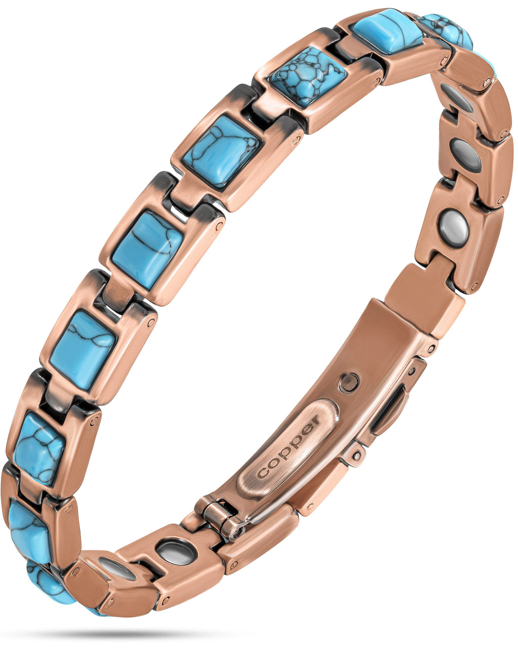 Ultra Strength Pure Copper Magnetic Bracelet (Classic Turquoise)