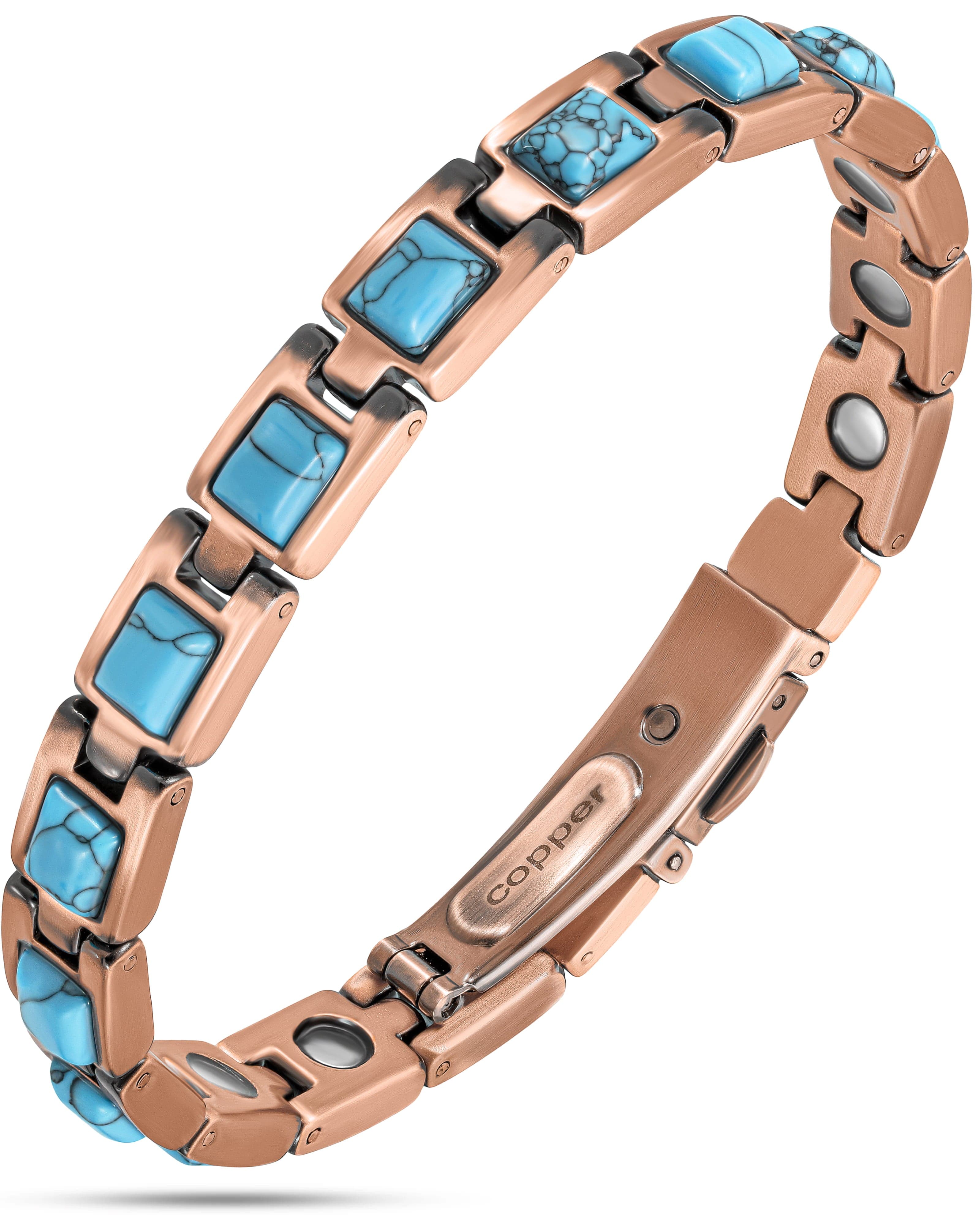 Ultra Strength Pure Copper Magnetic Bracelet (Classic Turquoise)