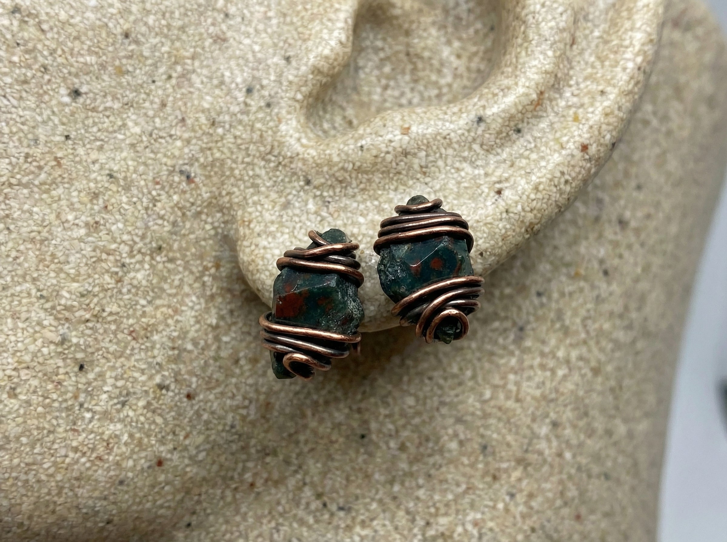 Wire Wrapped Crystal Studs #2
