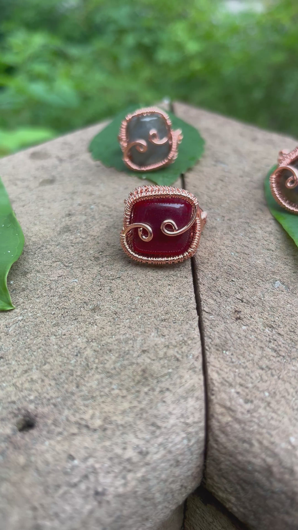 Copper Assorted Crystal Ring Design #4