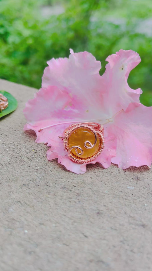 Copper Assorted Crystal Ring Design #4